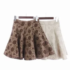 アメルジュ amerge 2点セット キュロット パンツ スカート風 総柄 茶 ブラウン ベージュ ■SM3のサムネイル