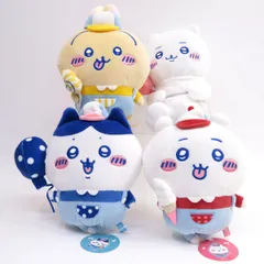 グレイ・パーカー・サービス ワクワクゆうえんち ぬいぐるみ S ちいかわ・ハチワレ・うさぎ・着ぐるみちいかわ セット ※中古