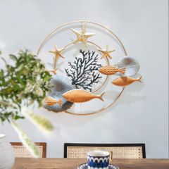 壁掛け インテリア オブジェ ウォール アート 魚 オーシャンスタイル クリエイティブ おしゃれ かわいい 置物 ディスプレイ 装飾品 ヴィンテージ調 8-14