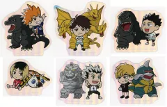 【中古】シール・ステッカー 全6種セット 「ハイキュー!! ゴジラコラボ トレーディングホロステッカー」