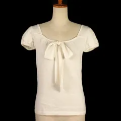 プロポーション ボディドレッシング PROPORTION BODY DRESSING カットソー ニット リボン 半袖 2 アイボリー