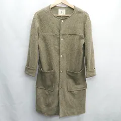 ◇ ROPE PICNIC ロペピクニック ノーカラー ロング丈 スウェード風 長袖 コート サイズ36 ベージュ レディース E  【1405140020014】