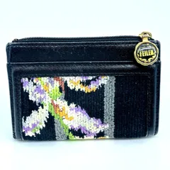 FEILER　フェイラー コインケース　小銭入れ　花柄　ブラック　黒