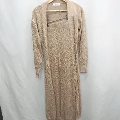 ◇ ⊇ dazzlin ダズリン 無地 ニットロングワンピース ニットパンツ サイズF ブラウン系 レディース E  【1505130005950】