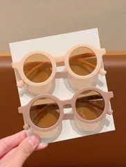 子供用 サングラス　眼鏡 丸 ファッション Uvカット 男の子 女の子 2点セット