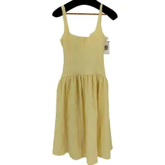 ザラ ZARA テクスチャー織地ミディ丈ワンピース レディース import：L 