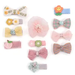 【数量限定】BIANHUAN ベビー ヘアクリップ 赤ちゃん ヘアピン リボン お花 髪 留め かみどめ クリップ おしゃれ かわいい キッズ ベビーへあアクセサリー 12点セット 髪飾り 髪留め 女の子 プレゼント 内祝い お宮参り 誕生日 100日記念 記