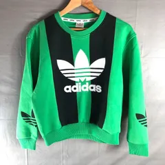 アディダス adidas トレーナー ロゴ入り ストライプ 長袖 袖ワンポイント 緑 黒 Mサイズ 2025091100192