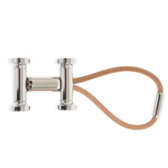 HERMES (エルメス) 23年製 モビールH Hロゴ レザー キーリング キーホルダー シルバー/ブラウンのサムネイル