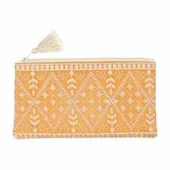 インド刺繍リボン細長ポーチ ベージュ 13124000451