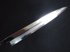 森本光一作 刺身 柳刃 青一鋼 紋鍛錬 尺 紫檀白水牛八角柄 - メルカリ