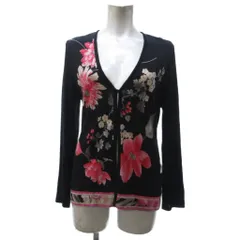 美品✨LEONARD レオナール 総柄カーディガン 茶×アイボリー L 日本製 レオナールファッション LEONARD FASHION カーディガン