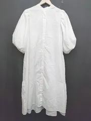 ◇ ⊂ CIAOPANIC ボリューム袖　ティアード 五分袖 膝下 シャツ　ワンピース サイズF ホワイト レディース P  【1410160010860】