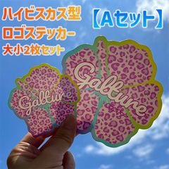 【Aセット】【大小-2枚セット】ハイビスカス型ロゴステッカー🌺Galture公式グッズ