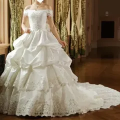 花嫁 ドレス ウエディングドレス 前撮りドレス ウェディングドレス 二次会ドレスオフショルダー オフショル 前撮り ドレス 花嫁 かわいい 花嫁 二次会ドレス フォトウェディング 可愛い シンプル 後撮り 結婚式 【SALE】白ドレス　FB270(7FT)