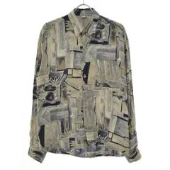 【古着】総柄長袖シャツ