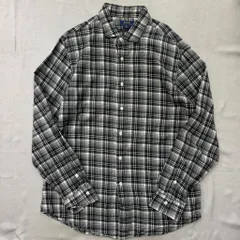 Ralph Lauren ラルフローレン ボタンダウン チェック柄 長袖シャツ 青×白 XXLサイズ  No.E750