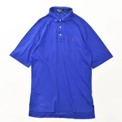 【定番】90sヴィンテージ ラルフローレン Ralph Lauren 鹿の子 ポロシャツ M ブルー