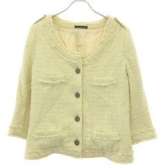 Deuxieme Classe ドゥーズィエム クラス ノーカラーツイードジャケット 10-010-500-2250 ホワイト 36