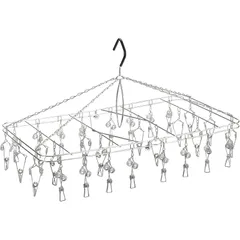 大木製作所(Ohki) やさしいピンチ 洗濯ハンガー 30ピンチ ピンチハンガー 折りたたみ式 ステンレスハンガー SDL 00560-3