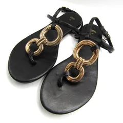 ザラ サンダル フラットシューズ ストラップ  靴 レディース 36サイズ ブラック ZARA 【中古】