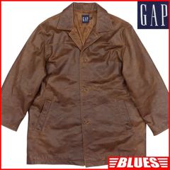 GAP ギャップ コート XL レザー 本革 ステンカラー メンズ ハーフコート ジャケット レザーコート_サイズXL一覧←SEULB屋着古← X7881