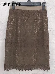◇ JUSGLITTY ジャスグリッティー レース 膝丈 タイト スカート サイズ0 ブラウン系 レディース 【中古】 【1002801349400】