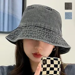 デニム風つば広バケットハット 10代 20代 30代 韓国 ファッション 可愛い おしゃれ おでかけ デート 女子会 カフェ ヘア 黒 カジュアル