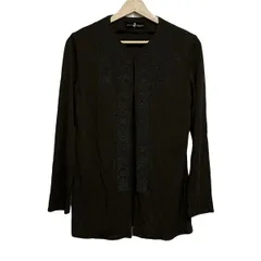 美品 ヒロココシノ 総柄ニットカーディガン 白 黒 サイズ38*GD348 美品 ヒロココシノ 総柄ニットカーディガン 白 黒 サイズ38