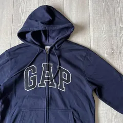 Y2K Gap Full Zip Hoodie Sweatshirt Men's S Embroidered Arch Logo Navy ギャップ ジップパーカー メンズS 刺繍ロゴ ネイビー
