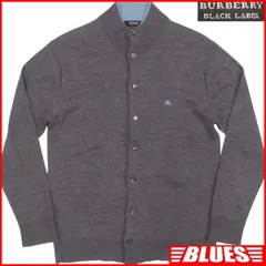 イタリア製 BURBERRY BLACK LABEL バーバリーブラックレーベル 廃盤 カーディガン ニット L セーター グレー ウール ニット_セーターサイズL一覧←SEULB屋着古← HN2234