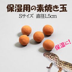 【保湿用の素焼き玉 Sサイズ 5個】保湿　爬虫類　レオパ　ニシアフ　ヘビ　カエル