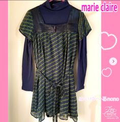 マリクレール✨チュニック💖長袖ハイネックシャツ付き【M】