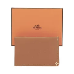 エルメス HERMES Hセリエ カードケース エバーカラー (レザー) B刻印 2023年 カードケース パスケース カード入れ レディース メンズ ゴールド (ライトブラウン) 正規品 極美品 中古 mbl26003