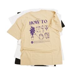 オリジナルTシャツ（園芸）　ベージュ/パープル