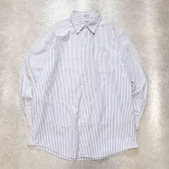 L.L.Bean エルエルビーンオックスフォード ストライプシャツ 16 1/2-33 (L相当) 青白 ボタンダウン 長袖 シャツ 長袖