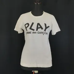 Made in Japan★PLAY COMME des GARCONS★半袖Tシャツ【レディース-M/白/White】縫製責任者印付き正規品/Tops/T Shirts◆BG906<sale>