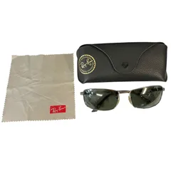 【管33450】Ray-Ban レイバン RB3498 サングラス シルバー×グリーン ケース 眼鏡拭き付き