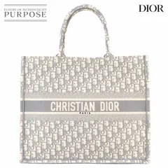 新品同様 クリスチャン ディオール Christian Dior オブリーク ブック トート ラージ バッグ キャンバス グレー M1286ZRIW 90274208