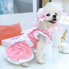 なりきり コスプレ 犬用 猫用 変身 ハロウィン メイド服 ドレス ワンピース コスチューム 犬服 撮影用 小型犬 中型犬大型犬 パーティー 男の子 女の子 ペット 犬用品 ペット用品 かわいい フリフリ  おもしろい コメディ ギフト プレゼント