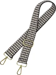 Lelotte ショルダーストラップ バッグ用 太め ショルダーベルト 単品 柄 付け替え 調整可能 交換用 ショルダー紐(千鳥格子)