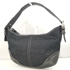 【 COACH 】M A-1 コーチ 6351 ミニシグネチャー 総柄 ソーホー 一部 レザー ハンドバッグ 手提げ ミニトート 婦人鞄 ブラック系