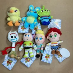 ★ Disney ディズニー PIXER トイストーリー4 ぬいぐるみキーチェーン 7点 まとめ商品 バズ ジェシー ボー・ピープ フォーキー ダッキー バニー リトルグリーンメン 0.18kg