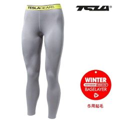 TESLA[テスラ] ランニングタイツ レディース 防寒 軽量 保温 吸汗速乾 美脚 秋 冬用 スポーツタイツ ヨガパンツ ヨガウェア レギンス スパッツ 裏起毛　WP21　ライトグレー　S~Mサイズ