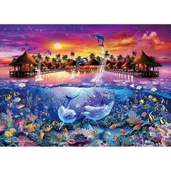 500ピース ジグソーパズル ラッセン モルディブ ~ワールド トラベル~ 【光るパズル】 (38x53cm)