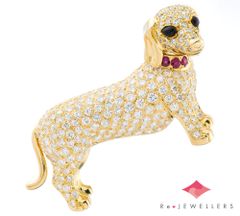 犬モチーフ ルビー   ブローチ兼ペンダントトップ