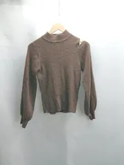 ◇ ⊇ MAJESTIC LEGON マジェスティックレゴン ラメ入り素材 長袖 ワンショルダー サイズ M ブラウン レディース E  【1411280041789】