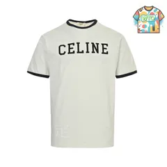 【今日WTO】Celine 25ss フロッキングロゴカラーブロック半袖-IZ38