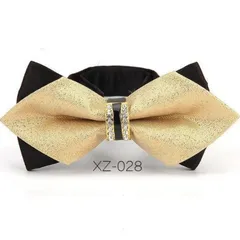 蝶ネクタイ　単品販売　ゴールド　イエロー色　無地　結婚式　発表会　七五三お祝い　イベント　パーティー　ダンスパーティー　バーテンダー　オニキス　風　ブラック色　イミテーション　ダイヤ　お洒落柄　ワンタッチネクタイ　ネクタイ　スーツ　ワイシャツ　格安　小物