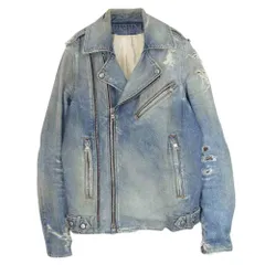 BALMAIN バルマン S6HT245D428D ダブルライダース ダメージ加工 デニムジャケット  インディゴブルー系 XS【中古】のサムネイル